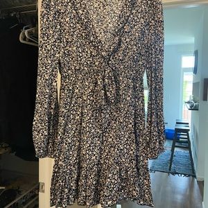 Flowered Open Front Dress